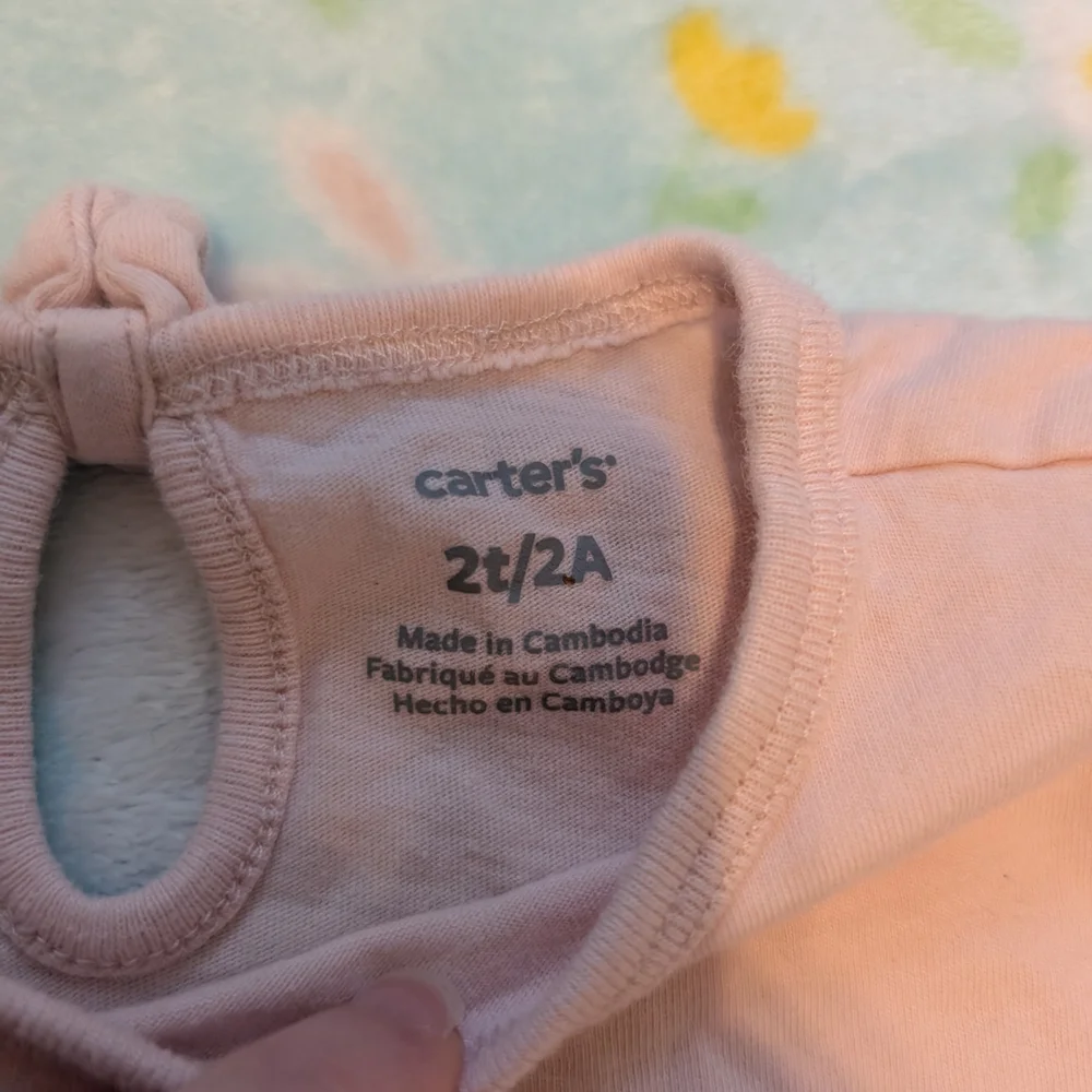 Carter's Soft Pink Floral Butterfly Toddler 2T Tee